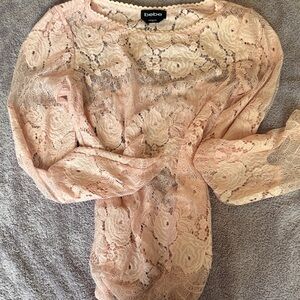Bebe Women's Blush Lace Blouse